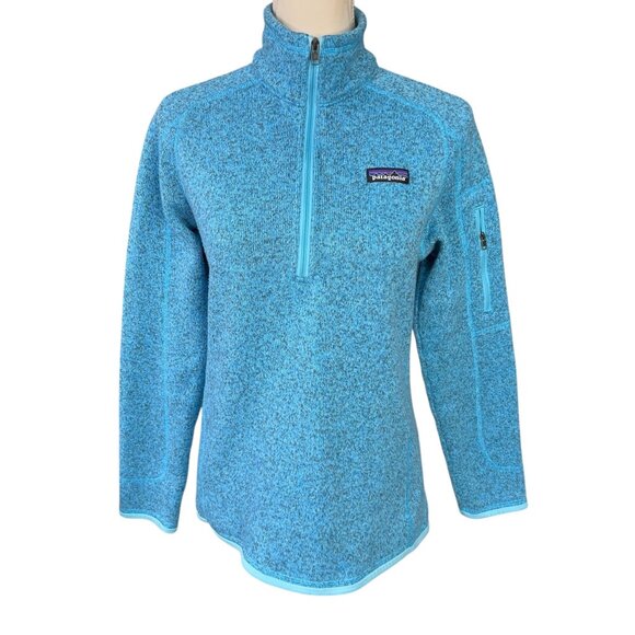 Patagonia Women's Quarter Zip Better Sweater Turquoise Blue Size Medium - Picture 1 of 8